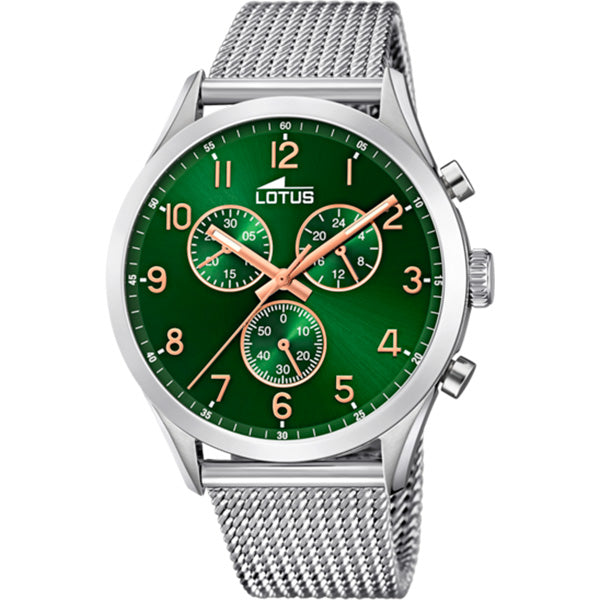 MONTRE LOTUS MINIMALIST 18637/2 VERT, BRACELET EN ACIER, HOMME