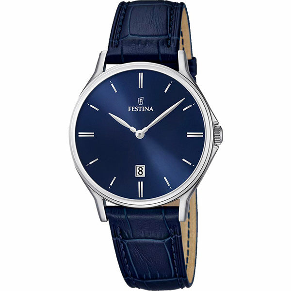 MONTRE FESTINA F16745/3 BLEU, BRACELET CUIR, HOMME