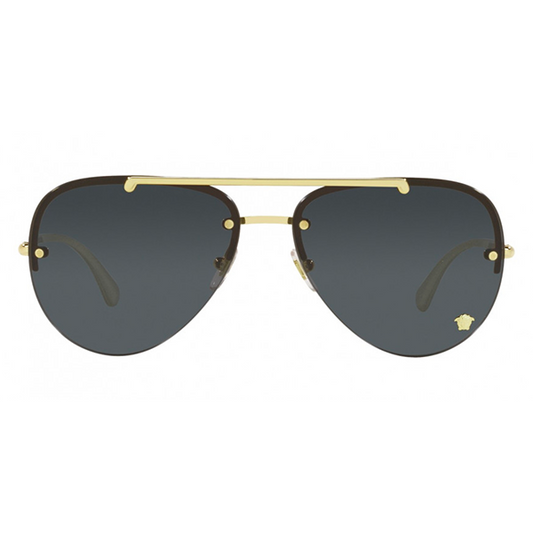 Versace VE2231 Pilot Gold Sunglasses, Dark Grey Lenses. 60mm